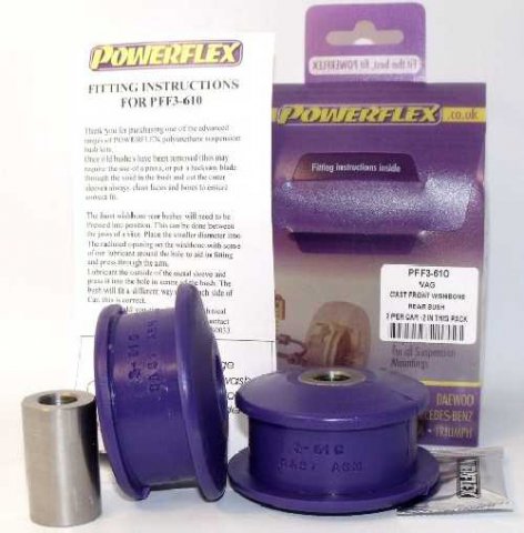 Powerflex Buchsen for Seat Leon & Cupra R Mk1 Typ 1M Front Wishbone Rear Bush, Cast Arm