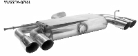 Rear silencer with double tailpipes 2 x  76 mm cut 20 