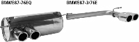 Rear silencer with double tailpipes LH 2 x  76 mm with inward curl, cut 20 without M-series rear valance