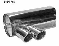 Endschalldmpfer mit Doppel-Endrohr 2 x  76 mm eingerollt, 20 schrg 