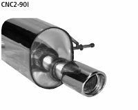 Rear silencer with single tailpipe 1x  90 mm, RH exit 