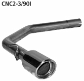 Rear pipe set with single tailpipe LH 1x  90 mm 