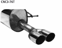 Rear silencer with double tailpipes 2 x  76 mm cut 20 