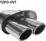 Rear silencer with double tailpipes oval 2 x 89 x 77 mm Ford Focus