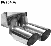 Rear silencer with double tailpipes 2 x  76 mm 307 Saloon 