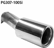 Rear silencer with single tailpipe 1 x  100 mm 307 Saloon