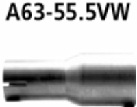 Adaptor complete system on catalytic converter or rear silencer on original system to  55.5 mm