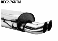 Rear silencer with double tailpipes DTM 2 x  76 mm