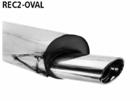 Rear silencer with single tailpipe oval 153 x 95 mm