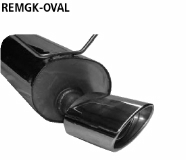 Rear silencer with single tailpipe oval 153 x 95 mm