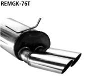 Endschalldmpfer mit Doppel-Endrohr 2 x  76 mm