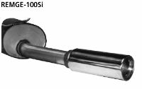 Rear silencer with single tailpipe 1 x  100 mm