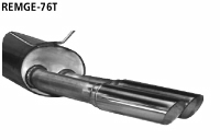 Rear silencer with double tailpipes 2 x  76 mm