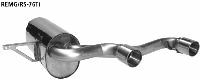 Rear silencer with double tailpipes 2 x  76 mm