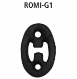 Rubber hanger for rear silencer central exit