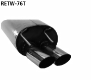 Rear silencer with double tailpipes 2 x  76 mm