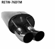 Rear silencer with double tailpipes DTM 2 x  76 mm