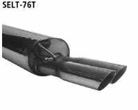 Rear silencer with double tailpipes 2 x  76 mm