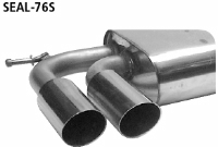 Rear silencer with double tailpipes 2 x  76 mm cut 20