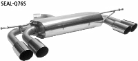 Rear silencer with double tailpipes 2 x  76 mm LH + RH cut 20