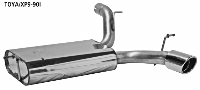 Rear silencer transverse with single tailpipe RH 1 x  90 mm, cut 20