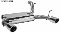 Rear silencer transverse with single tailpipe LH + RH 1 x  90 mm, cut 20