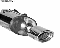 Rear silencer with single tailpipe oval 120 x 80 mm LH