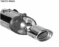 Rear silencer with single tailpipe oval 120 x 80 mm RH