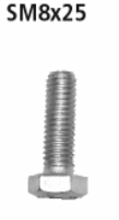 Screw for flange gasket required 3x