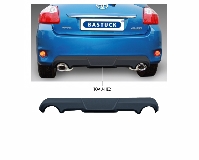 Rear Valance insert with cut out for 2x single tailpipes - avoids having to cut the original rear valance Auris Facelift Matt black, ready to paint