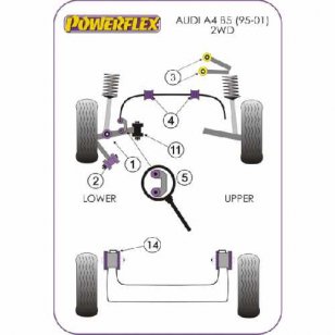 Powerflex Buchsen fr Audi A4 Avant 2WD (1995 - 2001) Zugstrebe vorne unten innen