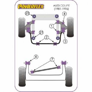 Powerflex Buchsen for Audi Coupe (1981 - 1996) Front Outer Roll Bar Mount Upper