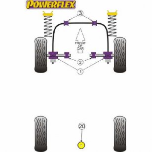 Powerflex Buchsen fr Audi V8 Type 44 & 4C (10/88-11/93) Lenkhebel zu Gestell