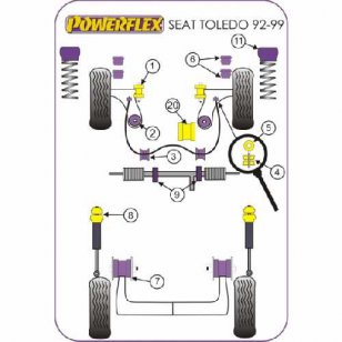 Powerflex Buchsen for Seat Toledo (1992 - 1999) Rear Beam Mounting Bush