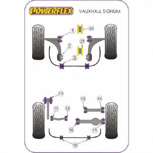 Powerflex Buchsen fr Opel Signum (2003 - 2008) Querlenker oben auen, 38mm